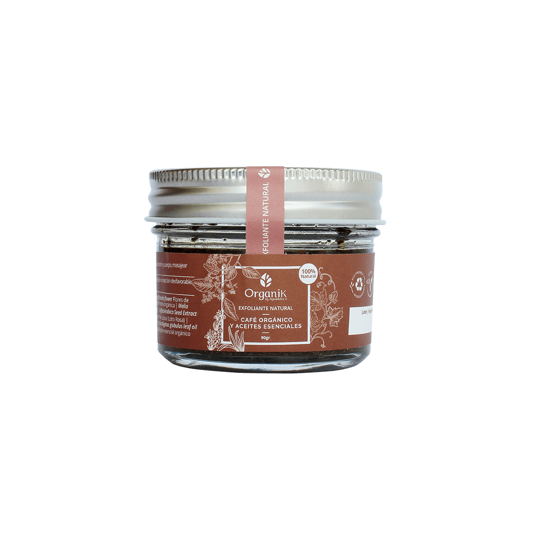Exfoliante natural cuerpo - Mezcla de aceites esenciales, arena de mar y café orgánico